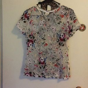 Floral Sheer Short Sleeve Top